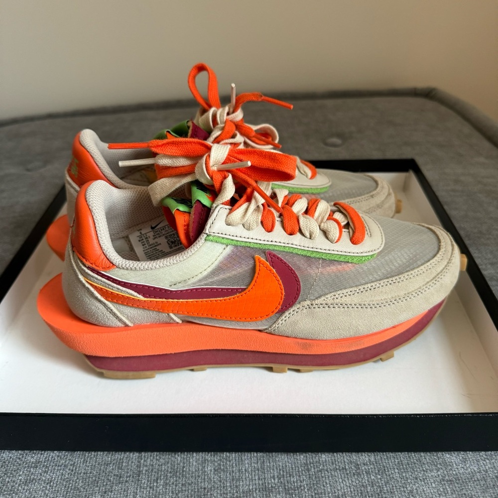 Nike sacai x Clot x LDWaffle 'Net Orange Blaze' Size 6